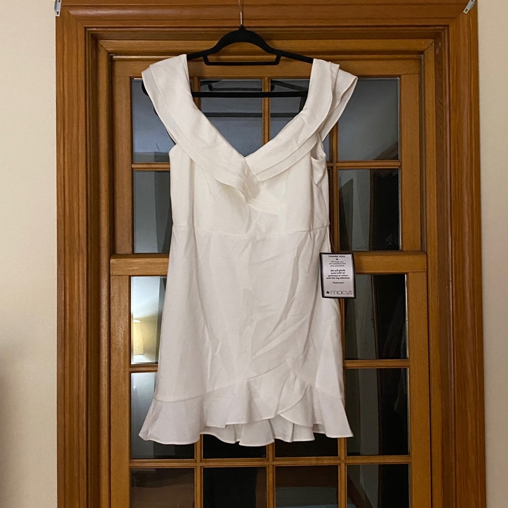 City Studio White Ruffled Dress